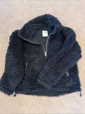 Abercrombie & Fitch Black Sherpa Jacket